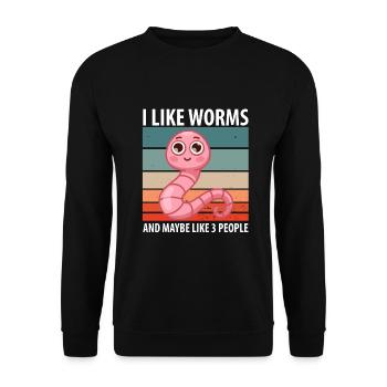 Compost Worms Gift - Unisex Sweatshirt - black - Front - Alina (178cm) & Michal (187cm)
