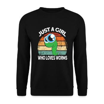 Compost Worms Gift - Unisex Sweatshirt - black - Front - Alina (178cm) & Michal (187cm)