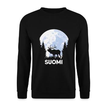 suomi Elch Finnland skandinavien - Unisex Pullover - Schwarz - Vorne - Alina (178cm) & Michal (187cm)