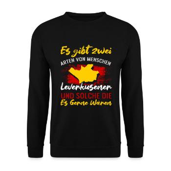 Es Gibt Zwei Arten Von Menschen Leverkusener - Unisex Pullover - Schwarz - Vorne - Alina (178cm) & Michal (187cm)