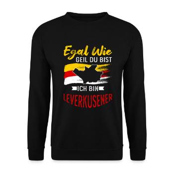 Egal Wie Geil Du Bist Ich Bin Leverkusener - Unisex Pullover - Schwarz - Vorne - Alina (178cm) & Michal (187cm)