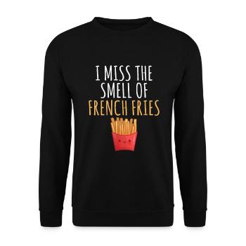 French Fries Lover Fast Food Gifts - Unisex Sweatshirt - black - Front - Alina (178cm) & Michal (187cm)
