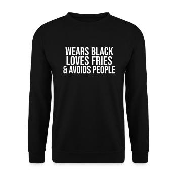 French Fries Lover Fast Food Gifts - Unisex Sweatshirt - black - Front - Alina (178cm) & Michal (187cm)