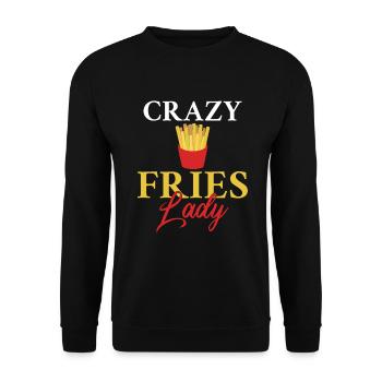 French Fries Lover Fast Food Gifts - Unisex Sweatshirt - black - Front - Alina (178cm) & Michal (187cm)