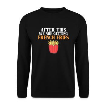 French Fries Lover Fast Food Gifts - Unisex Sweatshirt - black - Front - Alina (178cm) & Michal (187cm)