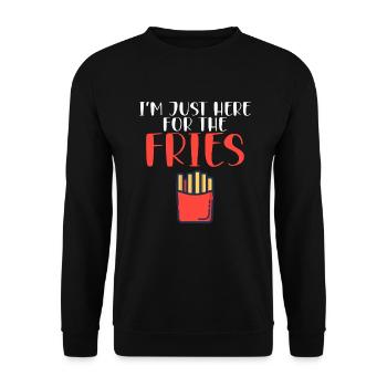 French Fries Lover Fast Food Gifts - Unisex Sweatshirt - black - Front - Alina (178cm) & Michal (187cm)
