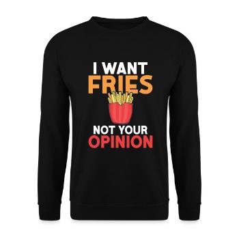 French Fries Lover Fast Food Gifts - Unisex Sweatshirt - black - Front - Alina (178cm) & Michal (187cm)