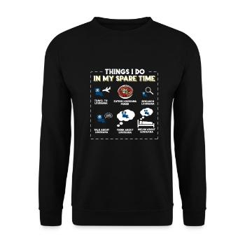 Ce que je fais pendant mon temps libre Louisiane - Sweat-shirt Unisexe - noir - Devant - Alina (178cm) & Michal (187cm)