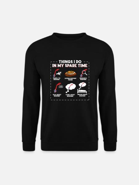Dinge, die ich in meiner Freizeit tue Norwegen - Unisex Pullover - Schwarz