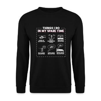 Things I do in my spare time Lifting screw - Unisex Sweatshirt - black - Front - Alina (178cm) & Michal (187cm)