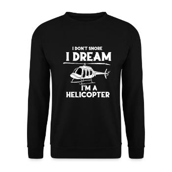 Je ne ronfle pas, je rêve d’un Hubschra - Sweat-shirt Unisexe - noir - Devant - Alina (178cm) & Michal (187cm)