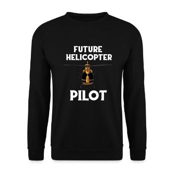 Futur pilote d’hélicoptère - Sweat-shirt Unisexe - noir - Devant - Alina (178cm) & Michal (187cm)