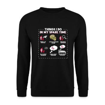 Ce que je fais pendant mon temps libre Danemark - Sweat-shirt Unisexe - noir - Devant - Alina (178cm) & Michal (187cm)