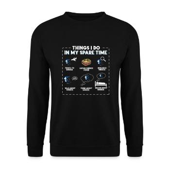Things I do in my spare time Greece - Unisex Sweatshirt - black - Front - Alina (178cm) & Michal (187cm)