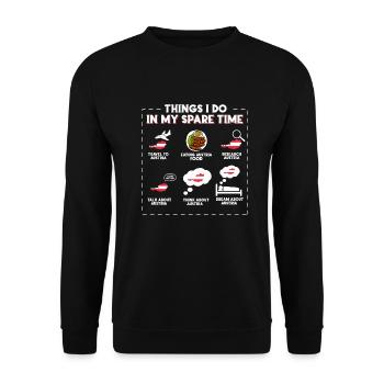 Things I do in my spare time Austria - Unisex Sweatshirt - black - Front - Alina (178cm) & Michal (187cm)