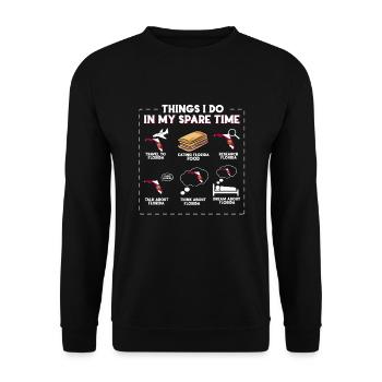 Dinge, die ich in meiner Freizeit mache Florida - Unisex Pullover - Schwarz - Vorne - Alina (178cm) & Michal (187cm)