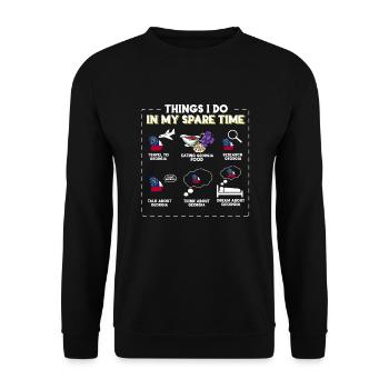 Ce que je fais pendant mon temps libre Géorgie - Sweat-shirt Unisexe - noir - Devant - Alina (178cm) & Michal (187cm)