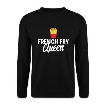 French Fries Lover Fast Food Gifts - Unisex Sweatshirt - black - Front - Alina (178cm) & Michal (187cm)