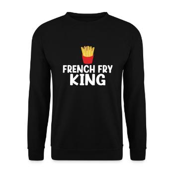French Fries Lover Fast Food Gifts - Unisex Sweatshirt - black - Front - Alina (178cm) & Michal (187cm)