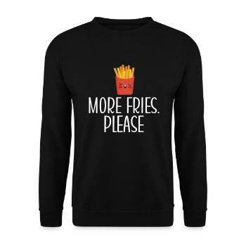French Fries Lover Fast Food Gifts - Unisex Sweatshirt - black - Front - Alina (178cm) & Michal (187cm)