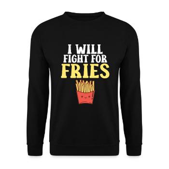French Fries Lover Fast Food Gifts - Unisex Sweatshirt - black - Front - Alina (178cm) & Michal (187cm)