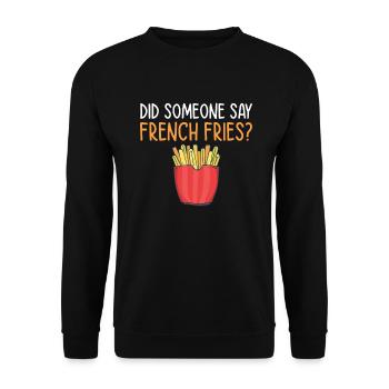 French Fries Lover Fast Food Gifts - Unisex Sweatshirt - black - Front - Alina (178cm) & Michal (187cm)