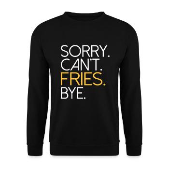 French Fries Lover Fast Food Gifts - Unisex Sweatshirt - black - Front - Alina (178cm) & Michal (187cm)