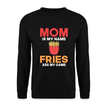 French Fries Lover Fast Food Gifts - Unisex Sweatshirt - black - Front - Alina (178cm) & Michal (187cm)