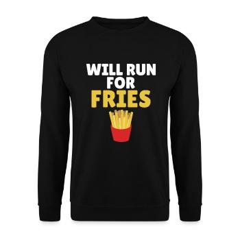 French Fries Lover Fast Food Gifts - Unisex Sweatshirt - black - Front - Alina (178cm) & Michal (187cm)