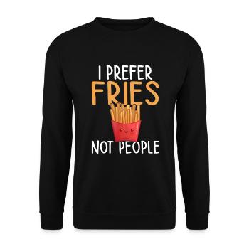 French Fries Lover Fast Food Gifts - Unisex Sweatshirt - black - Front - Alina (178cm) & Michal (187cm)