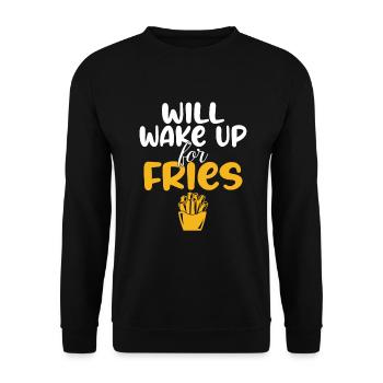 French Fries Lover Fast Food Gifts - Unisex Sweatshirt - black - Front - Alina (178cm) & Michal (187cm)