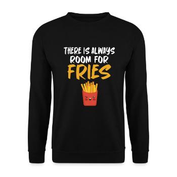 French Fries Lover Fast Food Gifts - Unisex Sweatshirt - black - Front - Alina (178cm) & Michal (187cm)