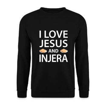 Traditionelles äthiopisch-eritreisches Brot - Unisex Pullover - Schwarz - Vorne - Alina (178cm) & Michal (187cm)