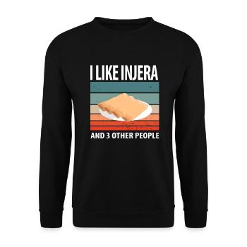 Traditionelles äthiopisch-eritreisches Brot - Unisex Pullover - Schwarz - Vorne - Alina (178cm) & Michal (187cm)
