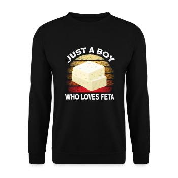 Cheese feta enthusiasts - Unisex Sweatshirt - black - Front - Alina (178cm) & Michal (187cm)
