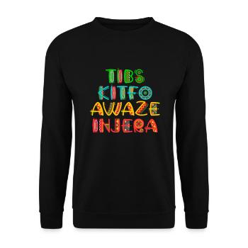 Traditionelles äthiopisch-eritreisches Brot - Unisex Pullover - Schwarz - Vorne - Alina (178cm) & Michal (187cm)