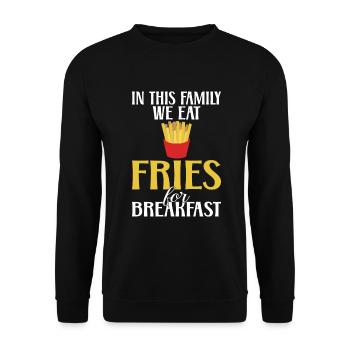 French Fries Lover Fast Food Gifts - Unisex Sweatshirt - black - Front - Alina (178cm) & Michal (187cm)