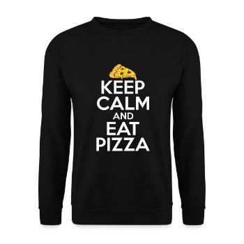 Snack Pizzalove Pizza Lover Geschenk - Unisex Pullover - Schwarz - Vorne - Alina (178cm) & Michal (187cm)