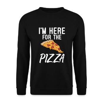 Snack Pizzalove Pizza Lover Geschenk - Unisex Pullover - Schwarz - Vorne - Alina (178cm) & Michal (187cm)