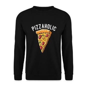 Snack Pizzalove Pizza Lover Gift - Unisex Sweatshirt - black - Front - Alina (178cm) & Michal (187cm)