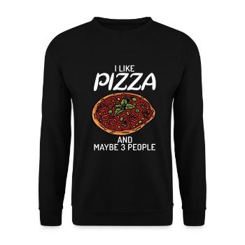 Snack Pizzalove Pizza Lover Gift - Unisex Sweatshirt - black - Front - Alina (178cm) & Michal (187cm)