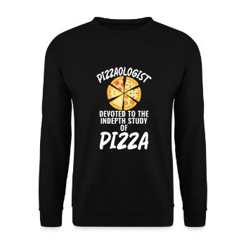 Snack Pizzalove Pizza Lover Geschenk - Unisex Pullover - Schwarz - Vorne - Alina (178cm) & Michal (187cm)