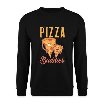 Snack Pizzalove Pizza Lover Gift - Unisex Sweatshirt - black - Front - Alina (178cm) & Michal (187cm)