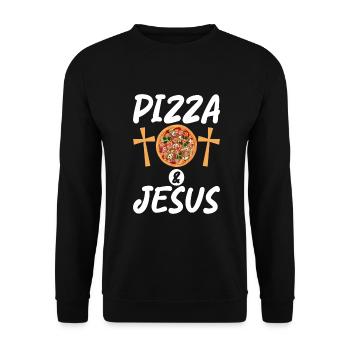Snack Pizzalove Pizza Lover Cadeau - Sweat-shirt Unisexe - noir - Devant - Alina (178cm) & Michal (187cm)