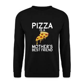 Snack Pizzalove Pizza Lover Gift - Unisex Sweatshirt - black - Front - Alina (178cm) & Michal (187cm)