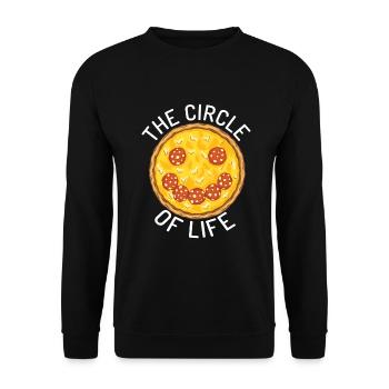 Snack Pizzalove Pizza Lover Geschenk - Unisex Pullover - Schwarz - Vorne - Alina (178cm) & Michal (187cm)