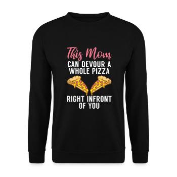 Snack Pizzalove Pizza Lover Cadeau - Sweat-shirt Unisexe - noir - Devant - Alina (178cm) & Michal (187cm)
