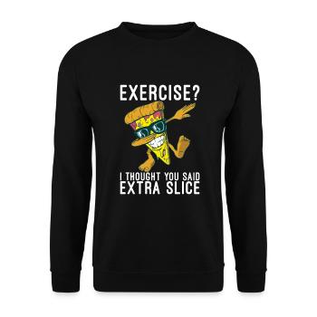Snack Pizzalove Pizza Lover Geschenk - Unisex Pullover - Schwarz - Vorne - Alina (178cm) & Michal (187cm)