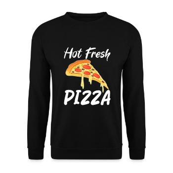 Snack Pizzalove Pizza Lover Geschenk - Unisex Pullover - Schwarz - Vorne - Alina (178cm) & Michal (187cm)