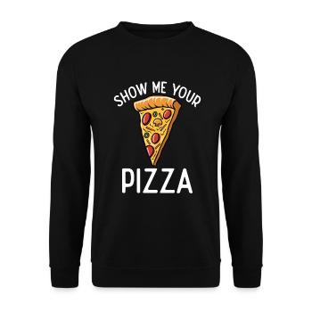 Snack Pizzalove Pizza Lover Gift - Unisex Sweatshirt - black - Front - Alina (178cm) & Michal (187cm)